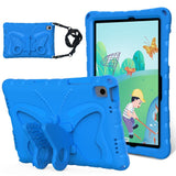 Samsung Galaxy Tab A11+ (Plus) / A9+ (Plus) EIDERWOOD Butterfly Børne Cover m. Skulderstrop & Ståfunktion - Blå