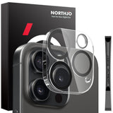 iPhone 16 Pro / 16 Pro Max NORTHJO Hærdet Kameralinsebeskyttelsesglas - Gennemsigtig / Sort Kant
