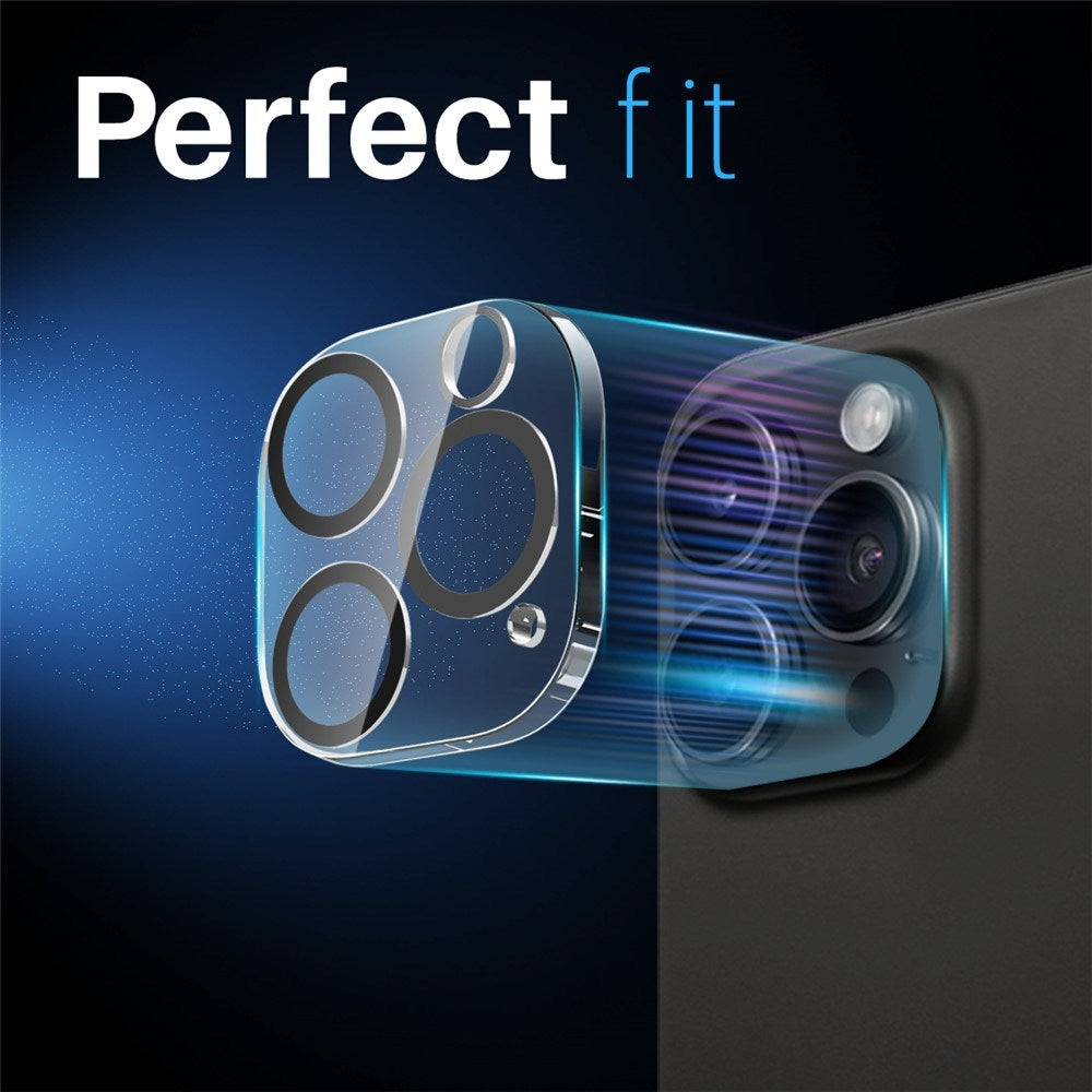 iPhone 16 Pro / 16 Pro Max NORTHJO Hærdet Kameralinsebeskyttelsesglas - Gennemsigtig / Sort Kant