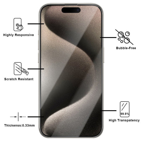 iPhone 16 Pro Skærmbeskyttelse 2.5D Hærdet Glas - Case Friendly - Gennemsigtig