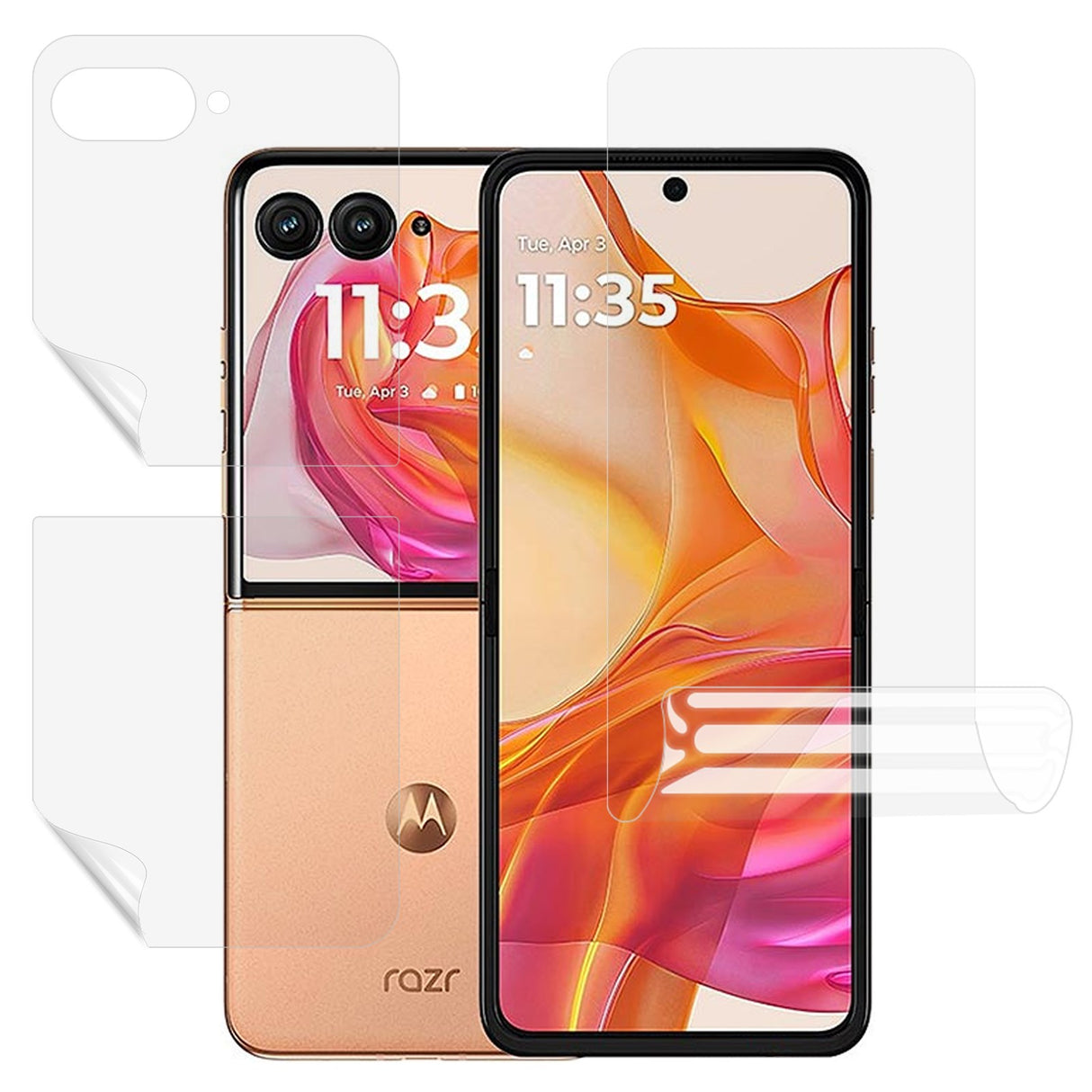 Fulddækkende Skærmbeskyttelse til Motorola Razr 50 Ultra 5G – Front & Bagside Blød Plast Hydrogel Film