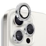 NORTHJO iPhone 16 Pro / 16 Pro Max Beskyttelse til Kameralinse m. Pyntesten - Sølv