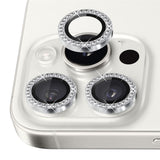 NORTHJO iPhone 16 Pro / 16 Pro Max Beskyttelse til Kameralinse m. Pyntesten - Sølv