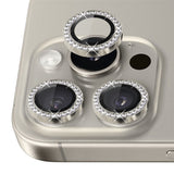 NORTHJO iPhone 16 Pro / 16 Pro Max Beskyttelse til Kameralinse m. Pyntesten - Beige