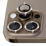NORTHJO iPhone 16 Pro / 16 Pro Max Beskyttelse til Kameralinse m. Pyntesten - Brun