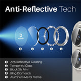 NORTHJO iPhone 16 / 16 Plus Beskyttelse til Kameralinse m. Pyntesten - Sølv