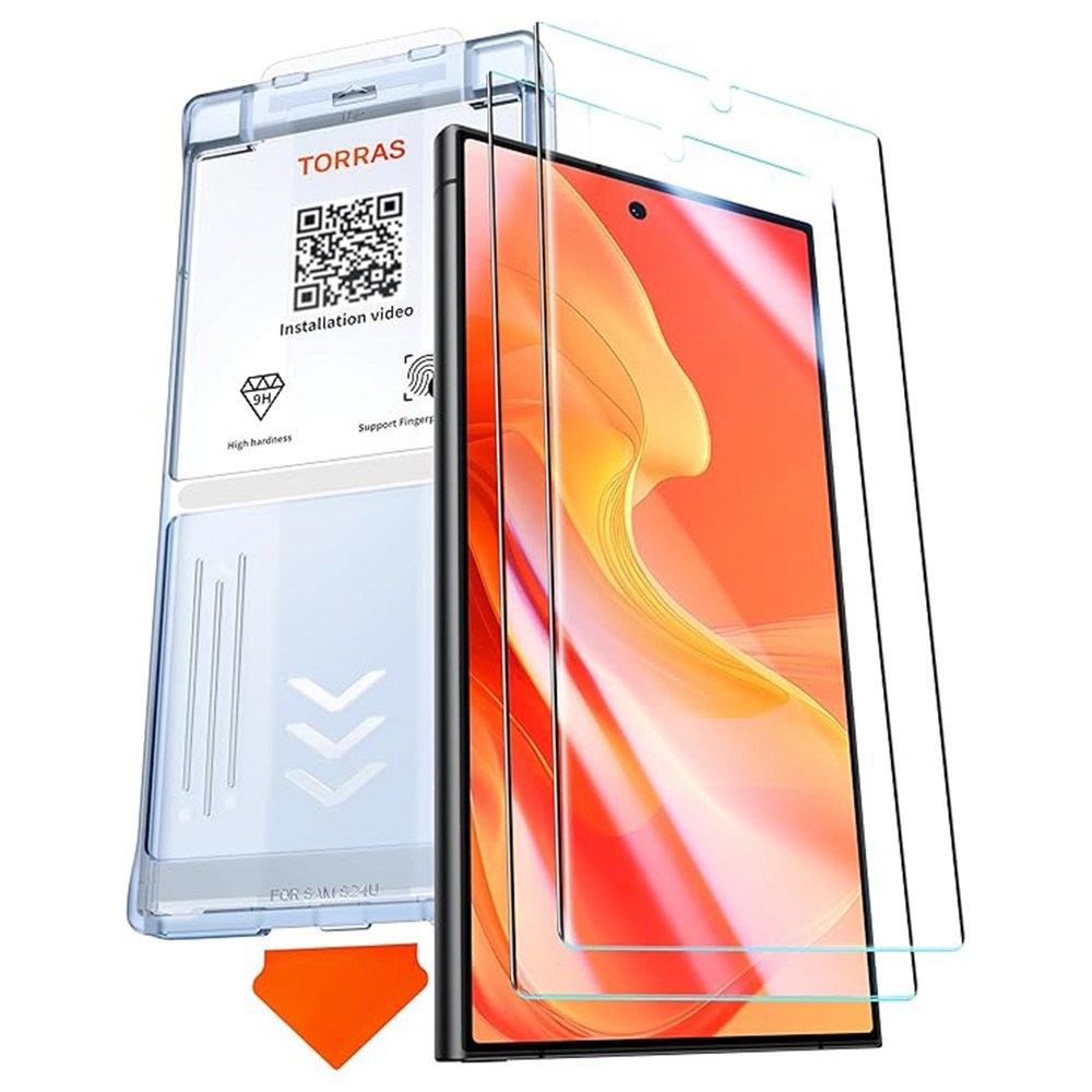 TORRAS - Samsung Galaxy S24 Ultra - Full Fit Hærdet Skærmbeskyttelsesglas - 2 stk - Gennemsigtig