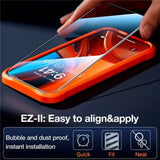 TORRAS - iPhone 16 Pro - Full Fit Skærmbeskyttelse m. Installationsramme - Privacy Funktion - Gennemsigtig