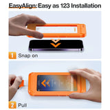 TORRAS - iPhone 16 Pro Max - Full Fit Skærmbeskyttelse m. Installationsramme - Privacy Funktion - Gennemsigtig