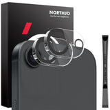 iPhone 16e NORTHJO Hærdet Kameralinsebeskyttelsesglas - 2 stk. - Gennemsigtig / Sort Kant