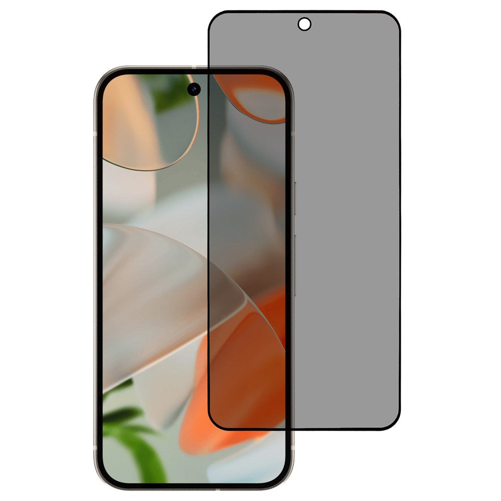 Google Pixel 10 Hærdet Glas Mobil Skærmbeskyttelse m. Privacy - Full-Fit - Sort Kant