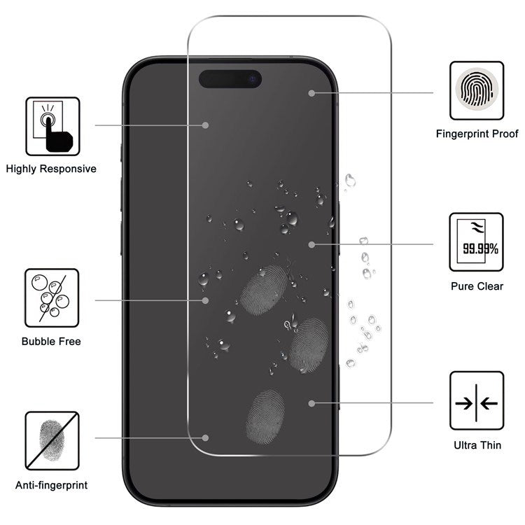 iPhone 17 Pro Max - 2-i-1 Beskyttelsessæt - Hærdet Skærmbeskyttelsesglas & 2 stk Kameralinsebeskyttelsesfilm - Gennemsigtig