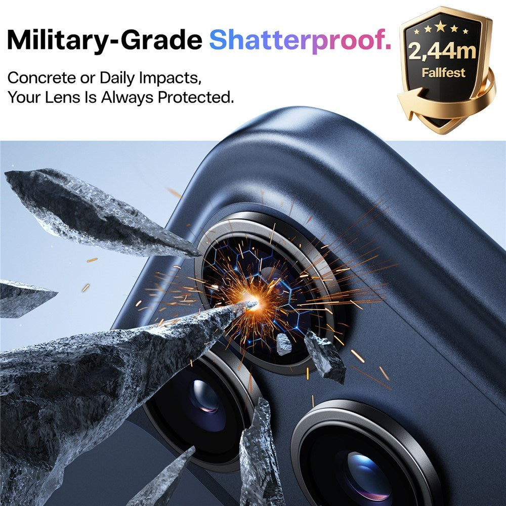 iPhone 17 Pro - TORRAS LensGuard Kameralinsebeskyttelsesglas - Sort