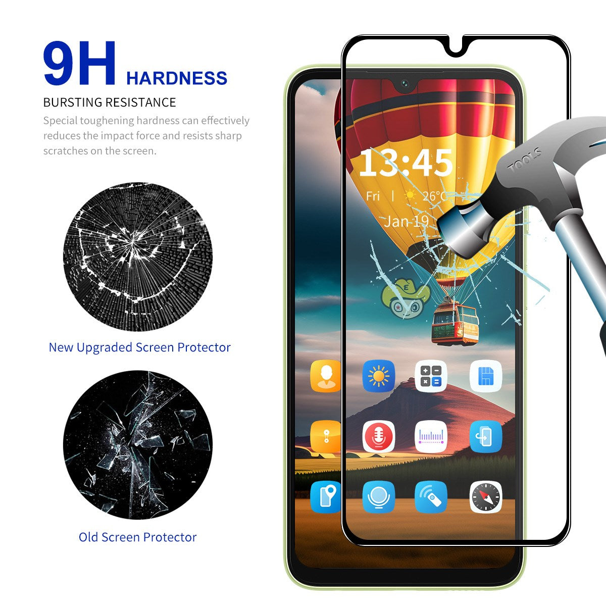 Samsung Galaxy A27 Beskyttelsesglas - Gennemsigtig / Sort Kant
