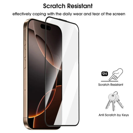 iPhone 18 Pro Max / 17 Pro Max Hærdet Skærmglas inkl. Installationsramme - Gennemsigtig