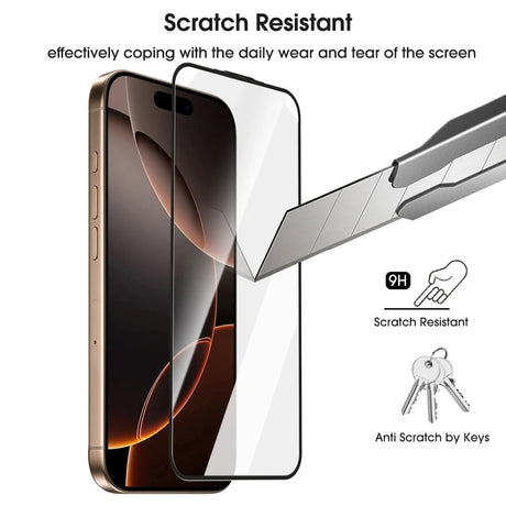 iPhone 18 Pro / 17 Pro Hærdet Skærmglas inkl. Installationsramme - Gennemsigtig