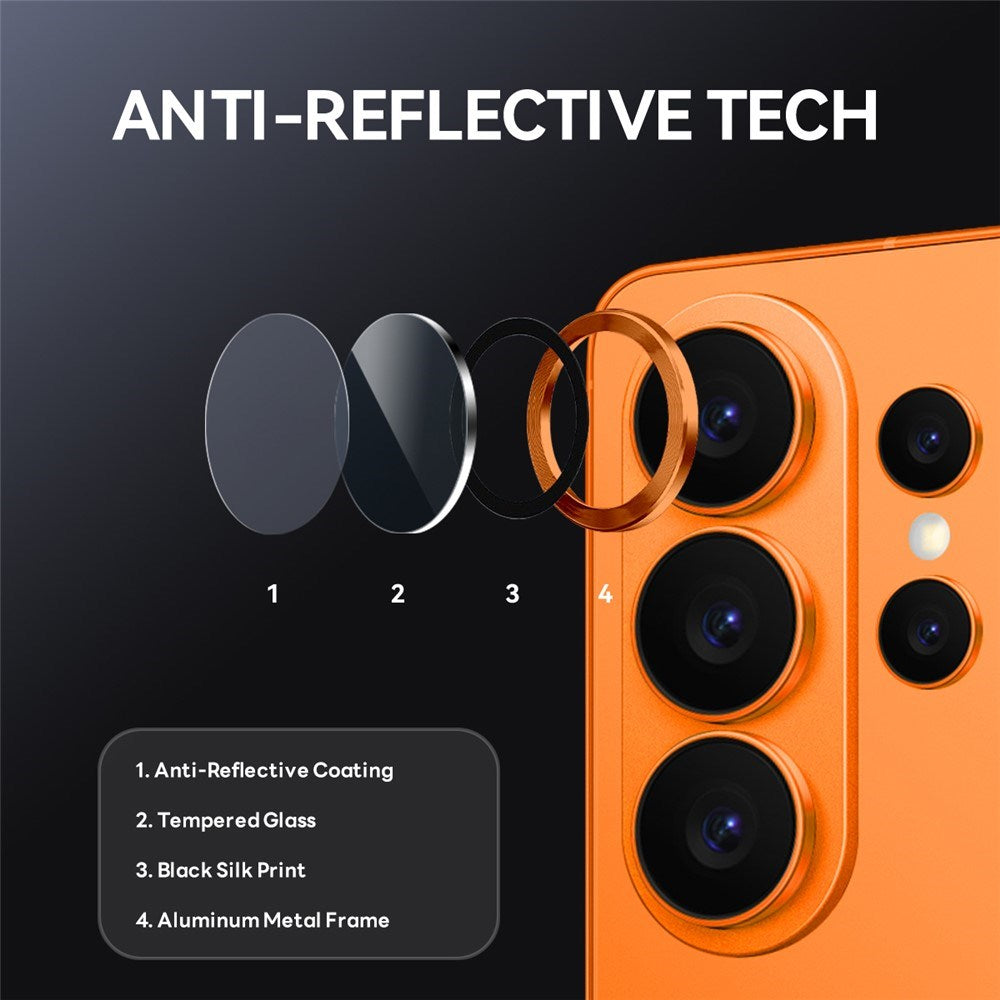 Samsung Galaxy S26 Ultra NORTHJO Metal & Glas Kameralinsebeskyttelse - Orange