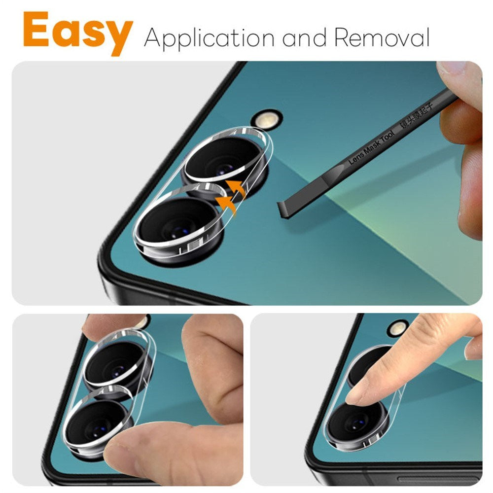 Samsung Galaxy Z Flip8 NORTHJO Hærdet Kameralinsebeskyttelsesglas - 2 stk. - Gennemsigtig