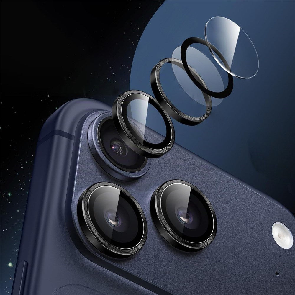iPhone 18 Pro Metal og Glas Beskyttelse til Kameralinse - Sort