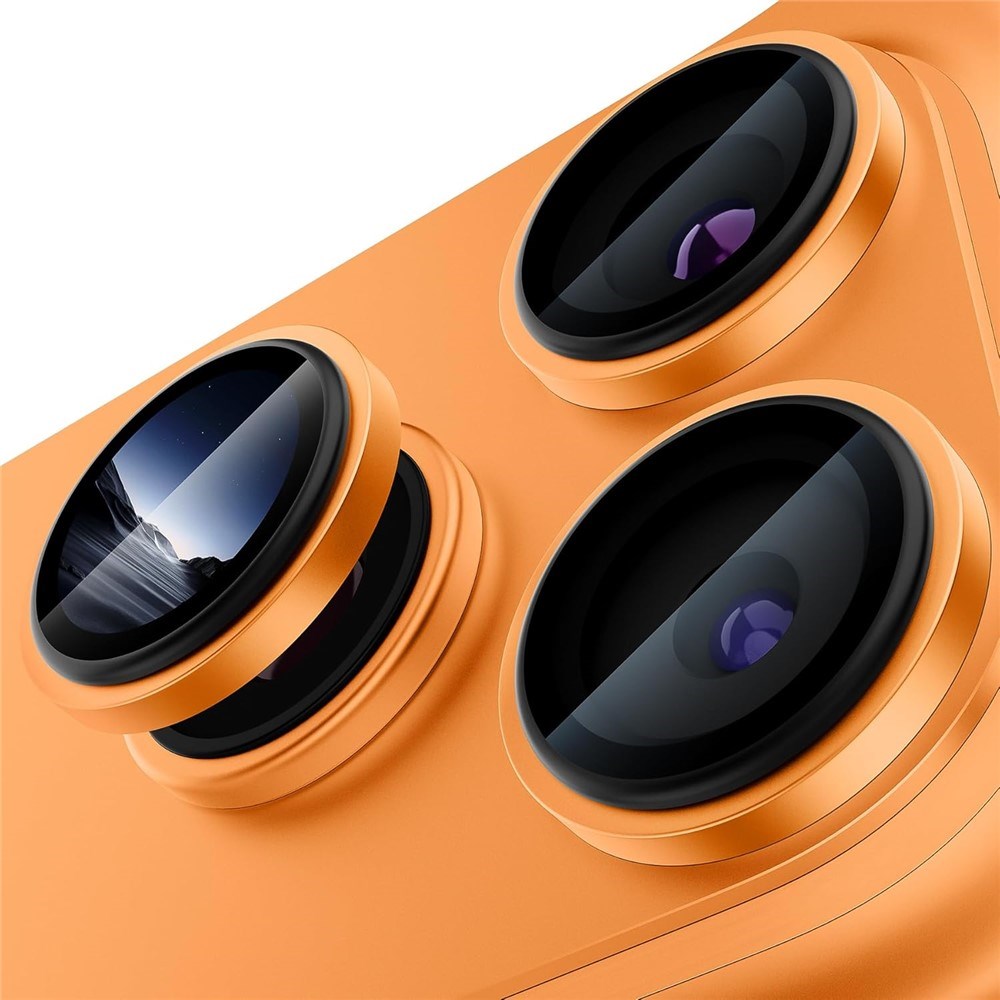 iPhone 18 Pro Max Metal og Glas Beskyttelse til Kameralinse - Orange