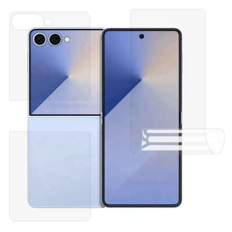 Samsung Galaxy Z Flip8 Beskyttelsesfilm - 3 Dele - Gennemsigtig