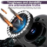 Kameralinse Beskyttelse m. Rhinsten til iPhone 15 Pro / 15 Pro Max - Sort