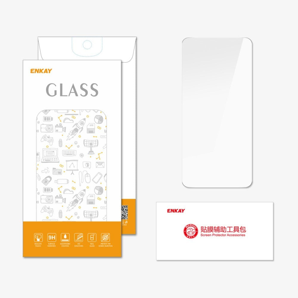 OPPO A2 (5G) ENKAY Hærdet Glas Skærmbeskyttelse - Case Friendly - Gennemsigtig