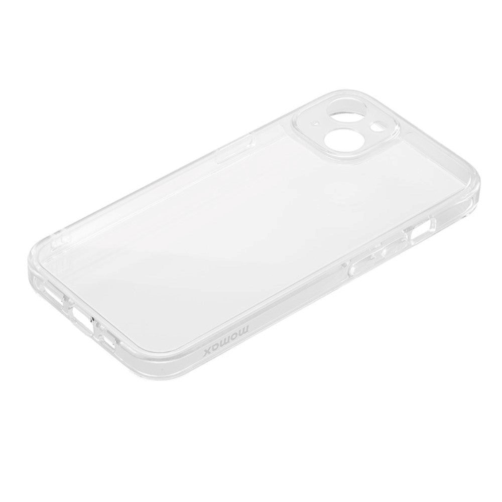 MOMAX iPhone 13 Mini Fleksibelt Plastik Bagside Cover m. Glas Bagside - Gennemsigtig