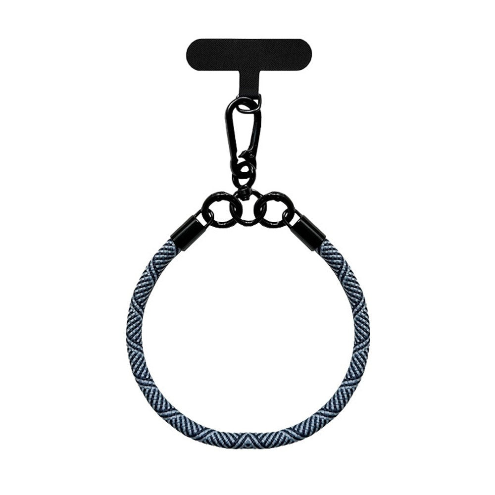 Flettet Polyester Håndledsstrop inkl. Indlægningsplade - 30cm - Sort / Grå