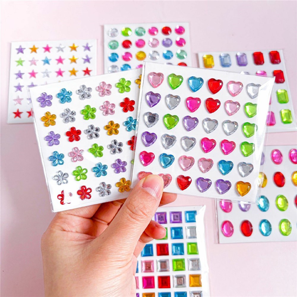 Selvklæbende Krystal 3D Stickers - 36 stk - Stjerner