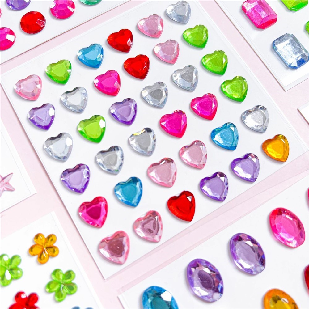 Selvklæbende Krystal 3D Stickers - 24 stk - Dråber