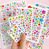 Selvklæbende Krystal 3D Stickers - 65 stk - Ottekantet
