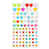 Selvklæbende Krystal 3D Stickers - 88 stk - Hjerter