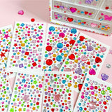 Selvklæbende Krystal 3D Stickers - 88 stk - Firkantet