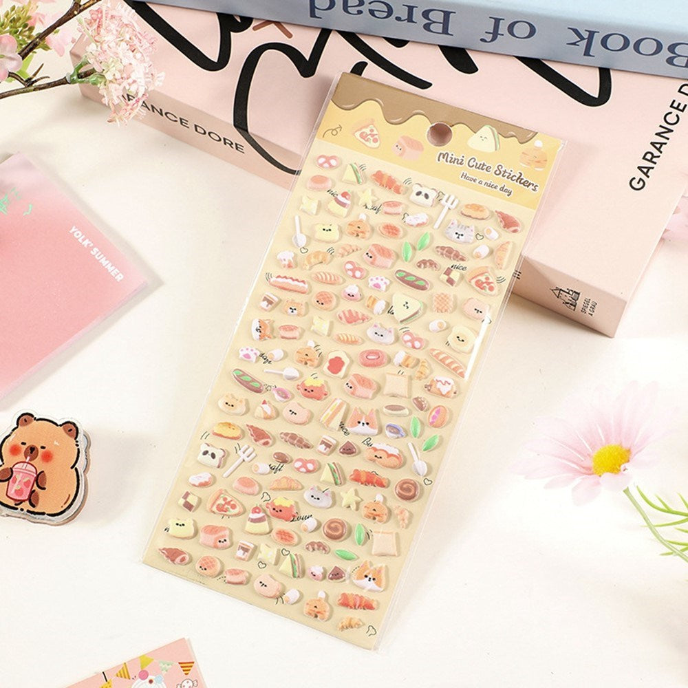Mini 3D Bubble Foam Stickers - Blandet Mad