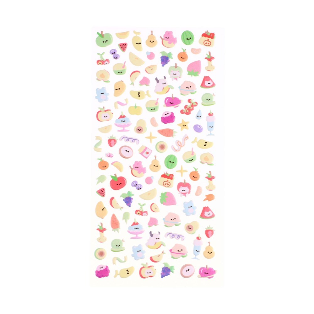 Mini 3D Bubble Foam Stickers - Mobil / Kameraudsnit - Blandet Frugt