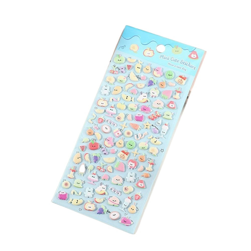 Mini 3D Bubble Foam Stickers - Blandet Frugt