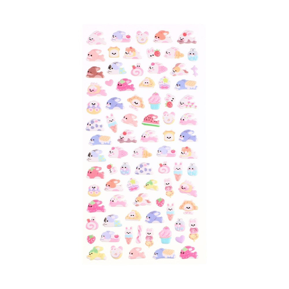 Mini 3D Bubble Foam Stickers - Mobil / Kameraudsnit - Kaniner & Mad