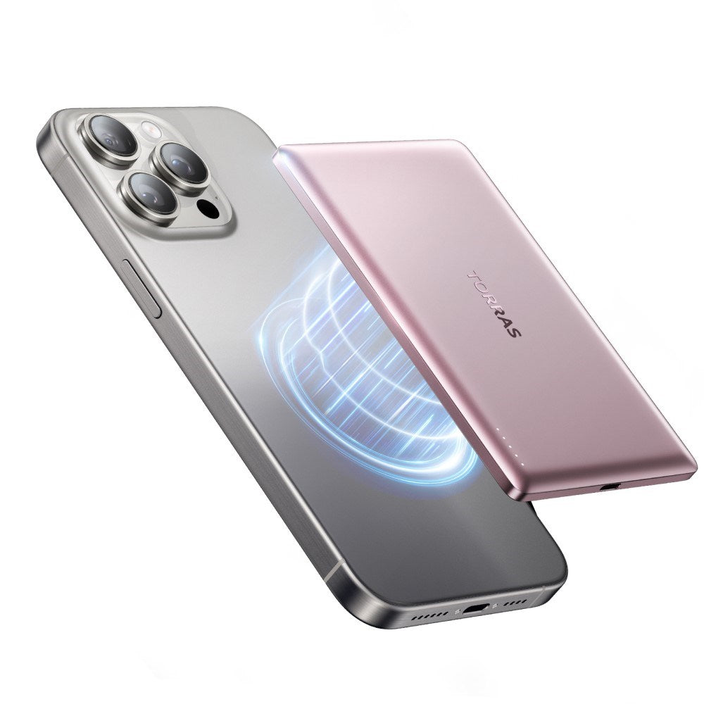 TORRAS MiniMag Power Bank 5.000 mAh - MagSafe - Lyserød