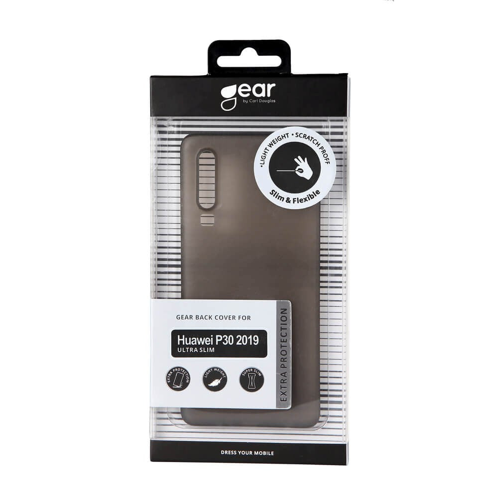 Huawei P30 GEAR Semi Transparent Fleksibelt Plast Mobil Cover - Sort