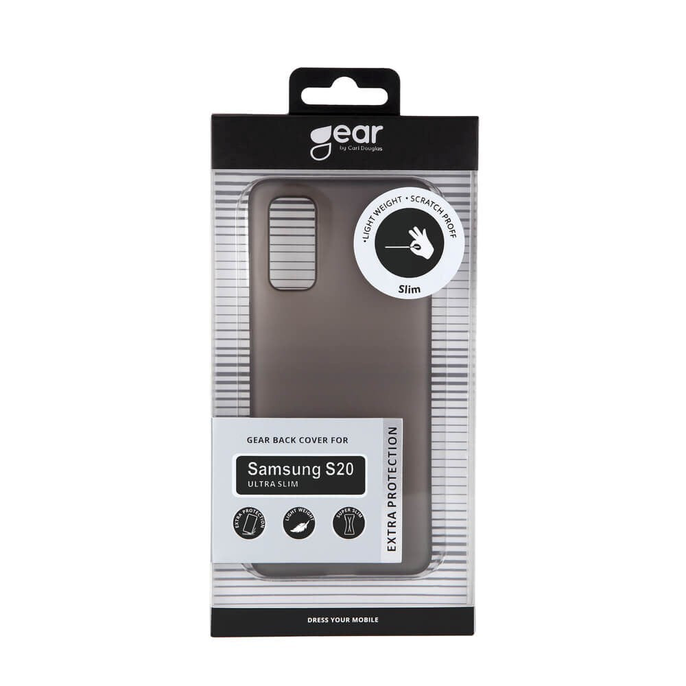 Samsung Galaxy S20 GEAR Semi Transparent Fleksibelt Plast Bagside Cover - Sort