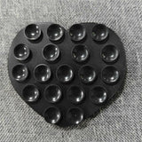 Hjerteformet Silikone Mobilholder med Sugekopper - Sort