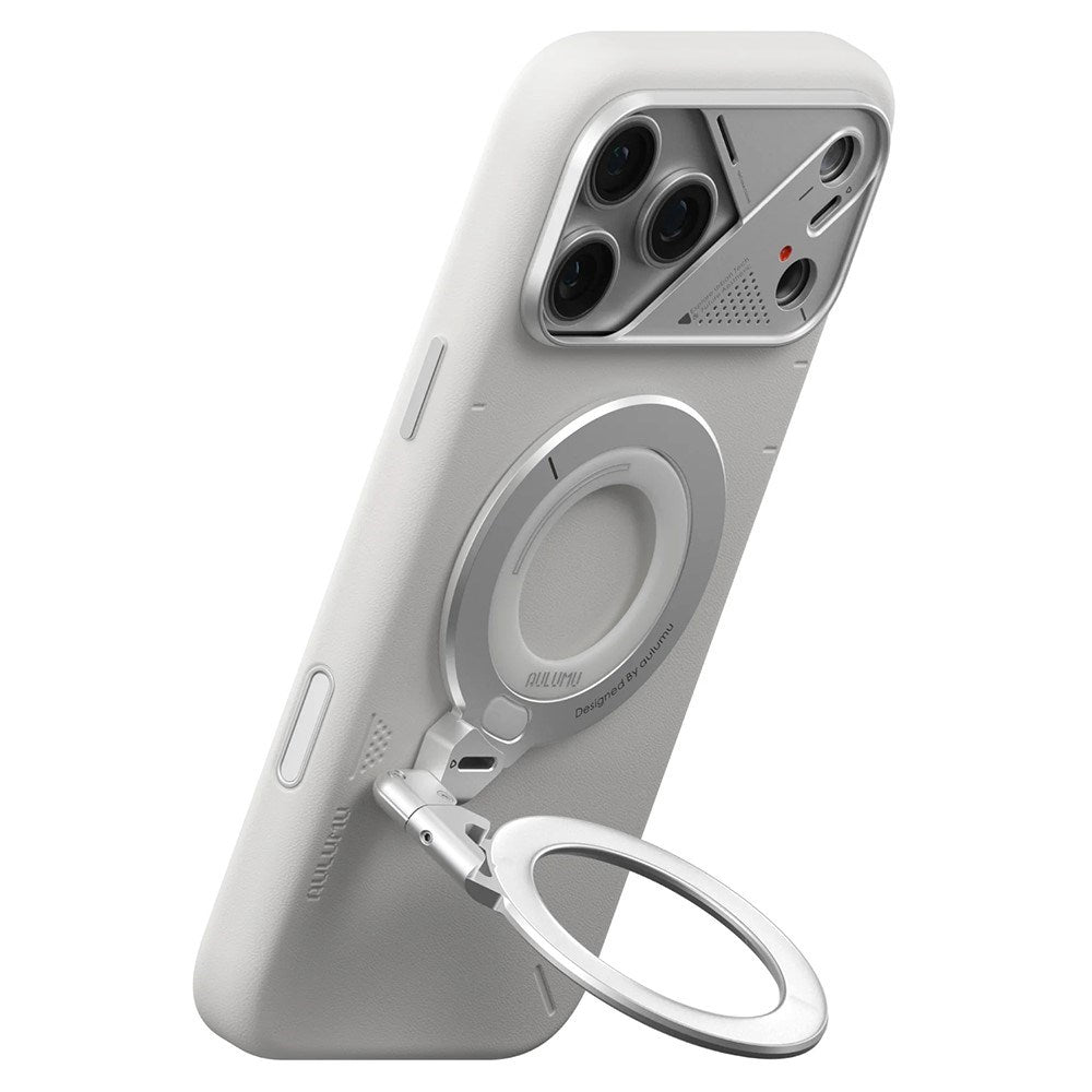 AULUMU Magnetisk Ring med Dobbeltfunktion - Fingergrip / Mobilstander - Sølv
