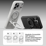 AULUMU Magnetisk Ring med Dobbeltfunktion - Fingergrip / Mobilstander - Sølv