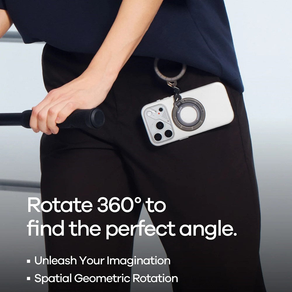 AULUMU Magnetisk Roterbar & Justerbar Mobilholder - MagSafe Kompatibel - Sort