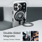 AULUMU Magnetisk Roterbar & Justerbar Mobilholder - MagSafe Kompatibel - Hvid