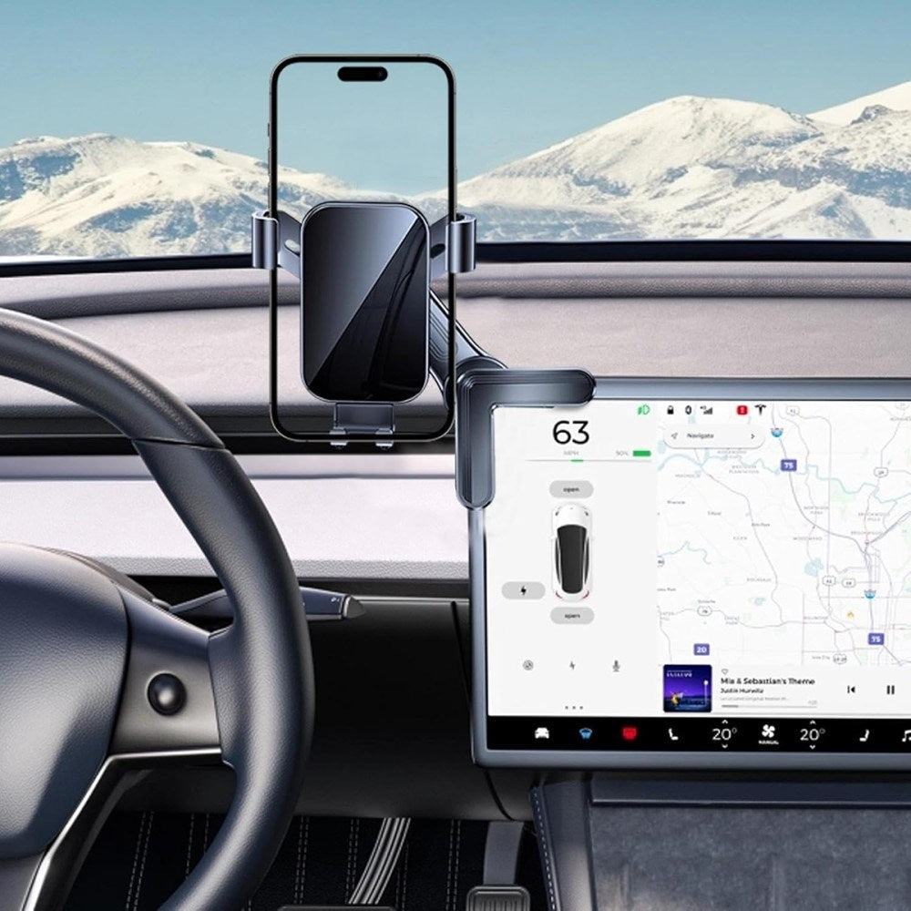 Tesla Model 3 / Model Y Mobilholder Touch Skærm - Grå