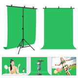 Fotobaggrund m. Justerbart Stativ & Tilbehør - 1 x 2 m - Grøn
