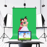 Fotobaggrund m. Justerbart Stativ & Tilbehør - 1 x 2 m - Grøn