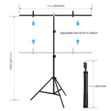 Fotobaggrund m. Justerbart Stativ & Tilbehør - 1 x 2 m - Grøn